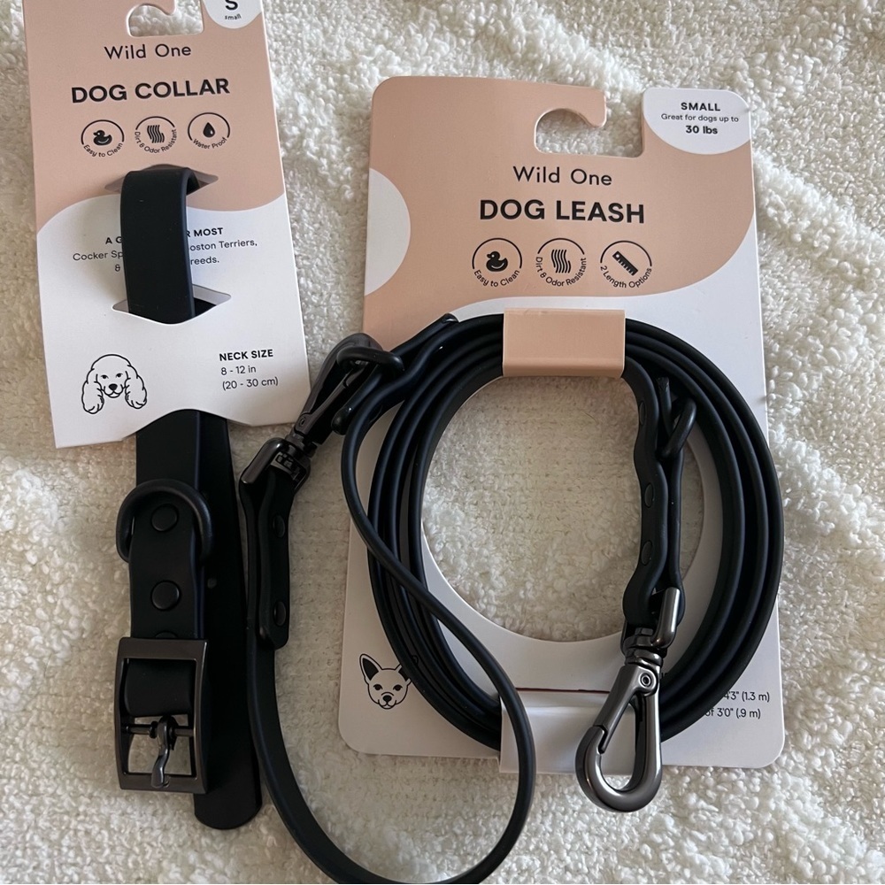 NEW Wild One leash and collar black set size small - Picture 3 of 10